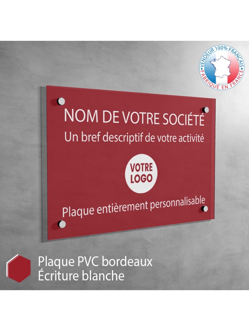 Plaque professionnelle Bordeaux à personnaliser | 30 x 20 cm