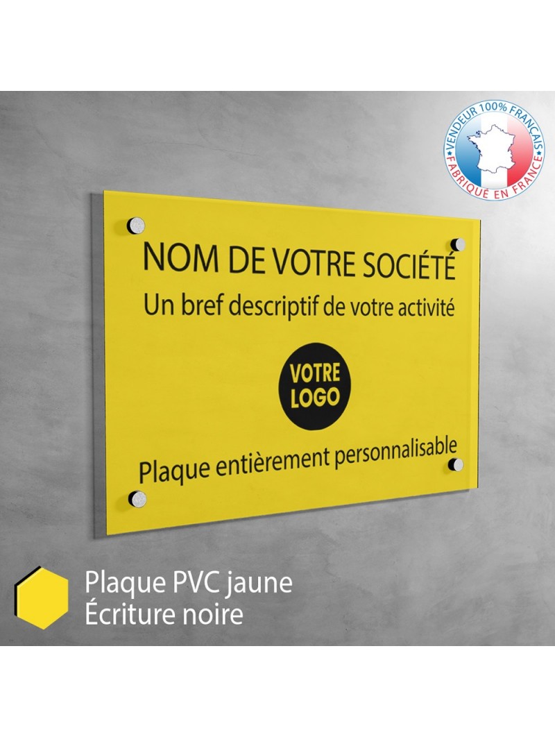 Plaque professionnelle en PVC JAUNE cabinet médical