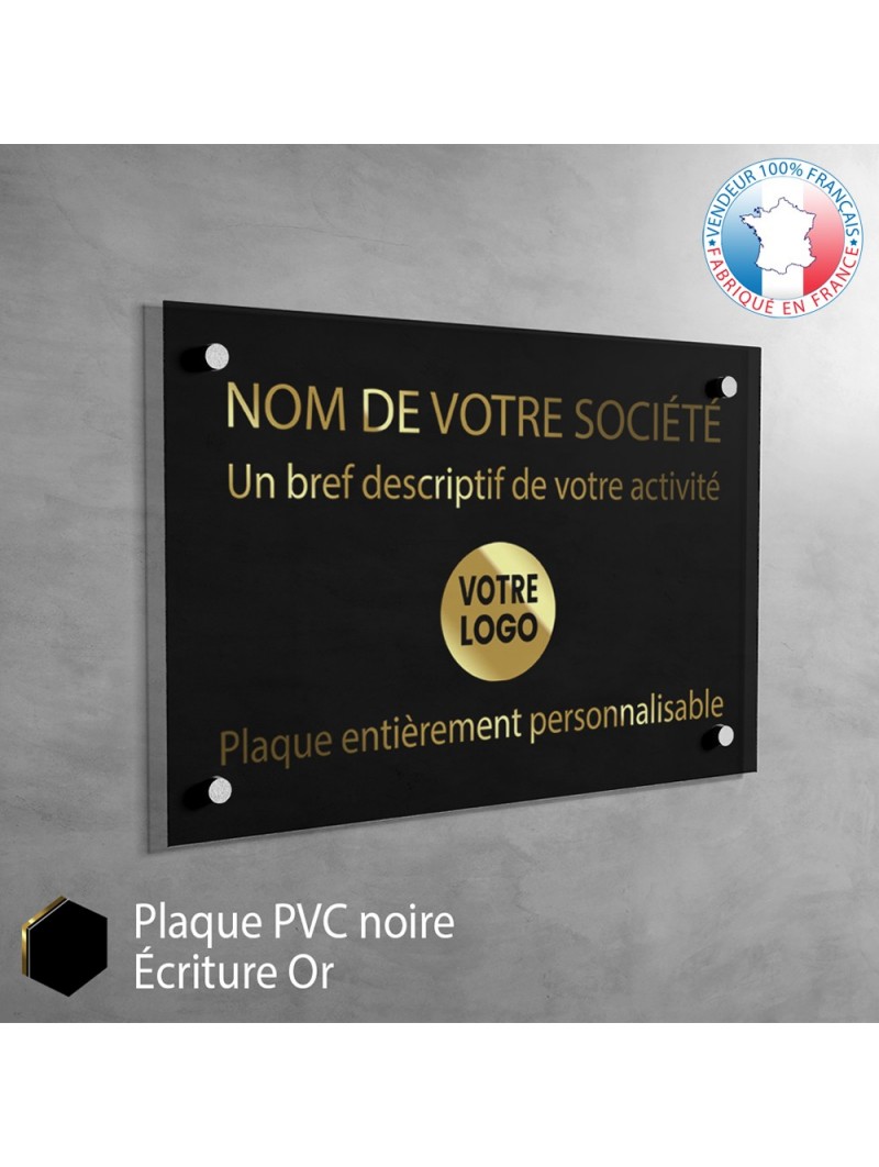 Plaque professionnelle en PVC Orange à personnaliser | 30 x 20 cm