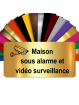 Plaque - Maison Sous Alarme Et Vidéosurveillance - Autocollante – Plaque De Maison PVC Adhésive 10 x 5 cm (Or Brillant)