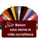 Plaque - Maison Sous Alarme Et Vidéosurveillance - Autocollante – Plaque De Maison PVC Adhésive 10 x 5 cm (Bordeaux)