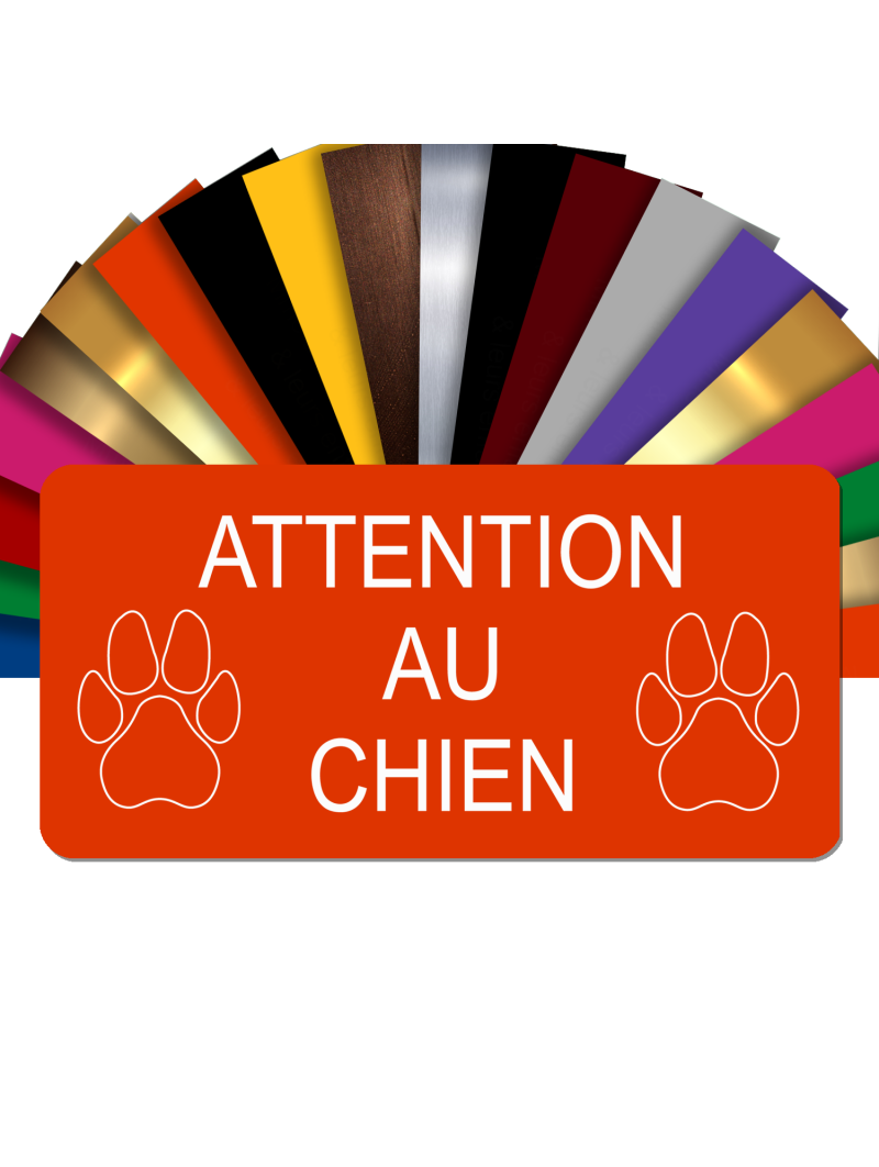 Plaque Attention Au Chien Autocollante – Plaque De Maison PVC Adhésive 10 x 5 cm (Orange)