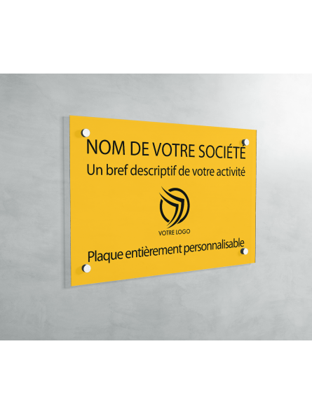 Plaque professionnelle en PVC JAUNE cabinet médical