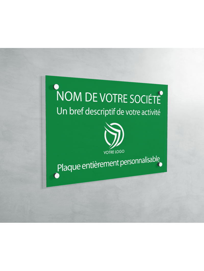 Plaque professionnelle en PVC vert cabinet médical