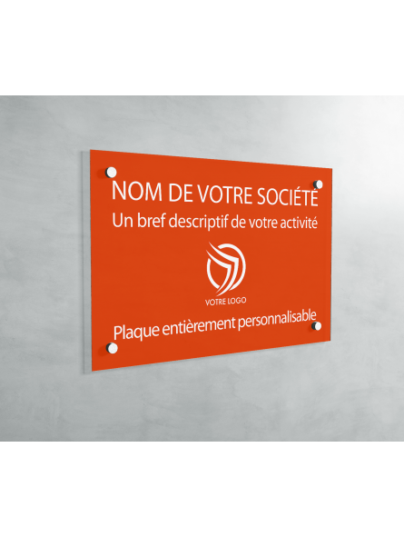 Plaque professionnelle Orange à personnaliser | 30 x 20 cm