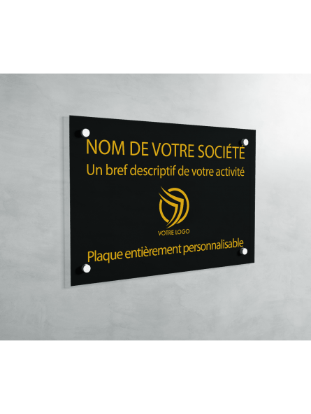 Plaque professionnelle en PVC Orange à personnaliser | 30 x 20 cm